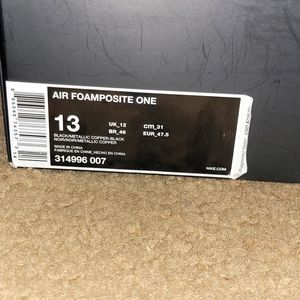 Nike Foamposite copper us size 13